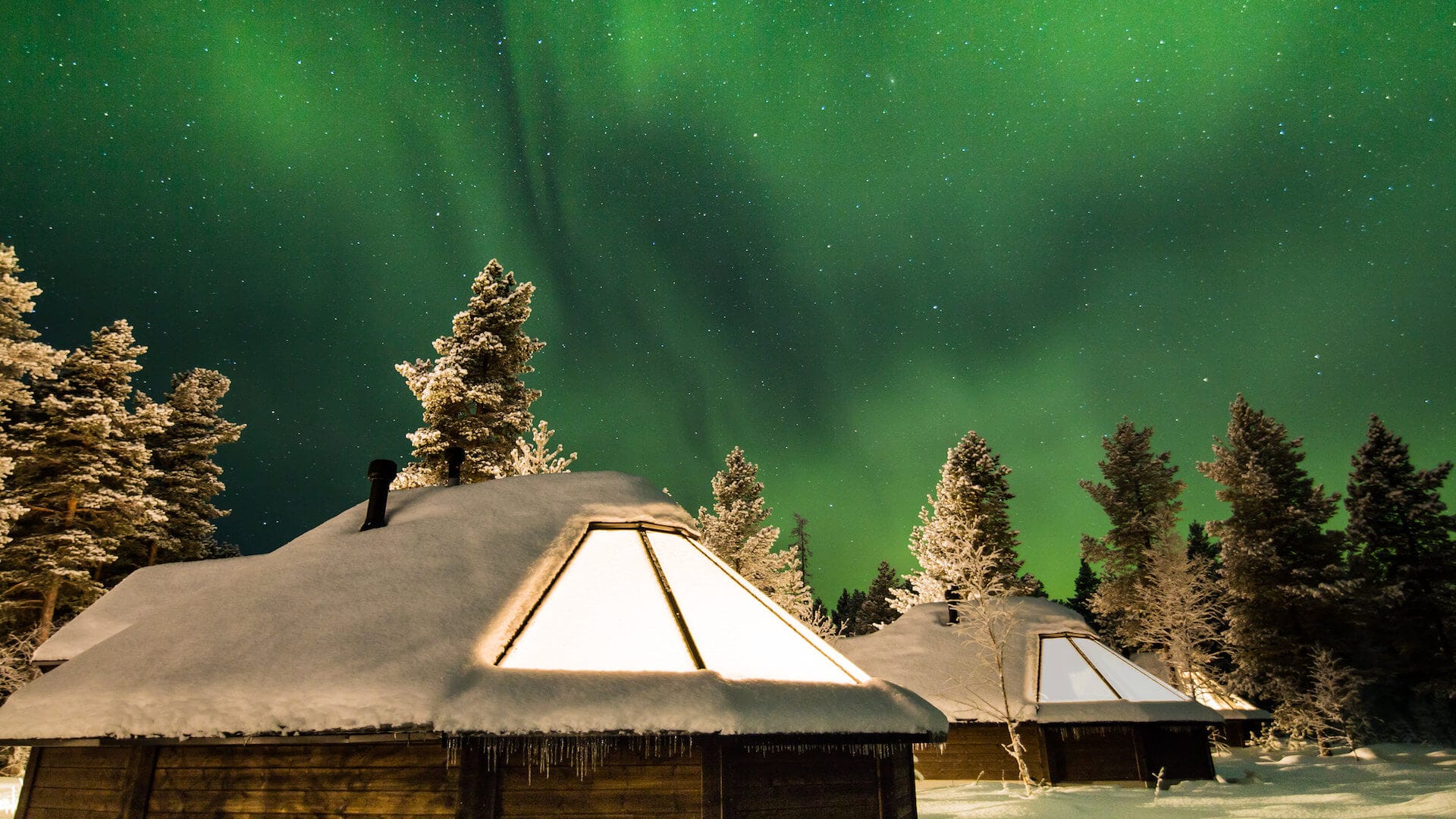 Aurora Village Finnland - Blick auf die Nordlichter