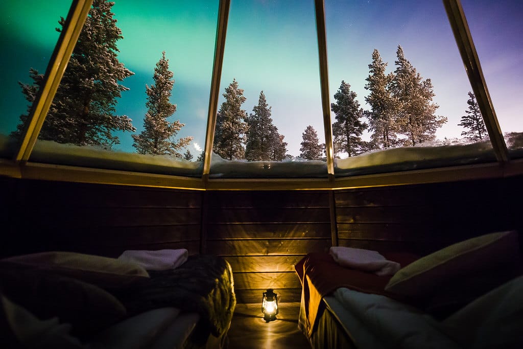 Aurora-Village-Blick aus dem Bett